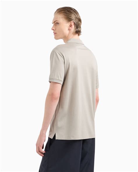 ASV Lyocell-blend jersey polo shirt with zip | Emporio Armani
