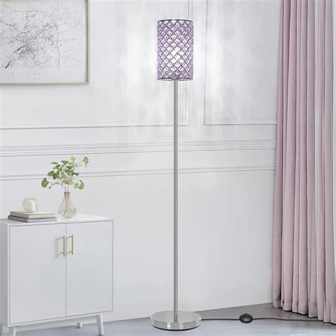 Rephen Crystal Floor Lamp For Bedroom, Floor Lamp With On/Off Foot ...