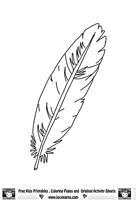 Eagle Feather Template Printable Sketch Coloring Page