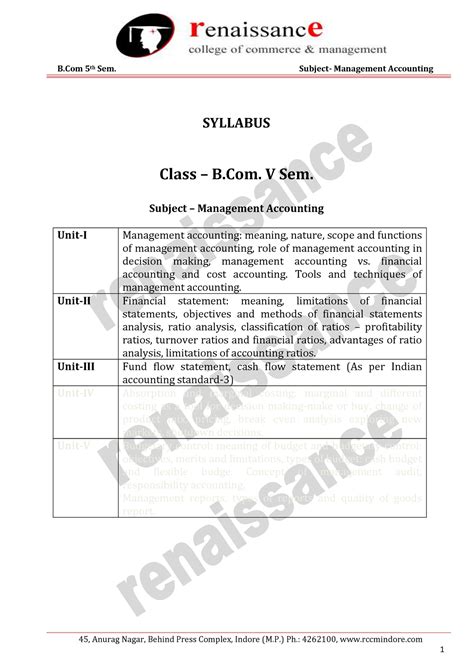 Management Accounting 5th sem - 45, Anurag Nagar, Behind Press Complex ...
