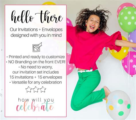 Buy Pink Elephant Invitations and Envelope Pack of 15 – Personalize ...