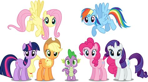 MLP - Mane 6 with Spike Group Shot by dashiesparkle @deviantart | MLP ...