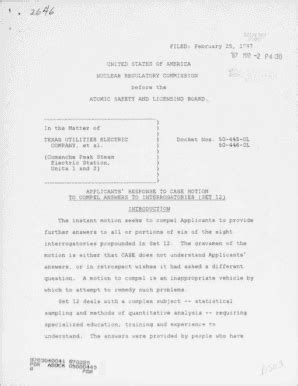 Fillable Online Applicants response to CASE motion to compel answers to ...