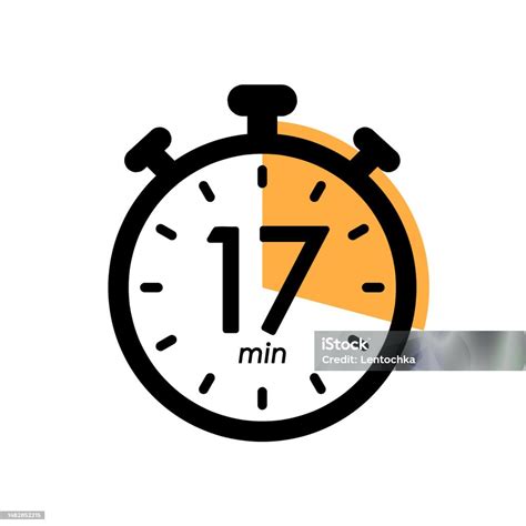 Seventeen Minutes Stopwatch Icon Timer Symbol Cooking Time Cosmetic Or ...