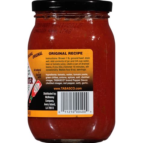 Tabasco Original Homestyle 7 Spicy Chili Starter 16 oz | Shipt