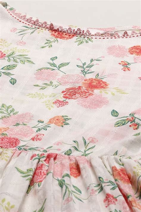 White Cotton A-Line Dress at Biba India