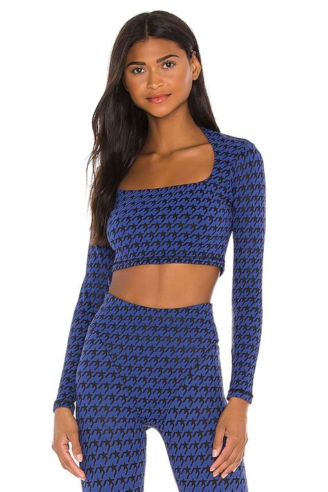 Adam Selman Sport Square Neck Crop Top in Royal | REVOLVE
