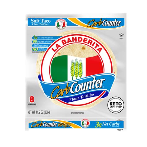 La Banderita Carb Counter® White | 8" Size Flour Tortillas |Carb ...