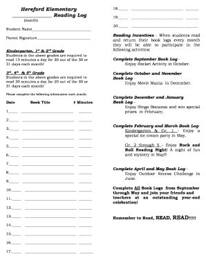 18 Printable reading log pdf Forms and Templates - Fillable Samples in ...