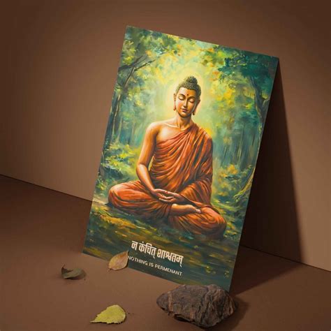 Gautam Buddha Wall Poster | Na Kinchit Shashvatam – Bharatvarsh Arts