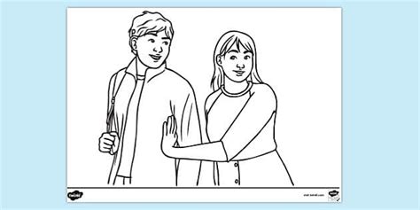 Flirting Colouring Page (teacher made) - Twinkl