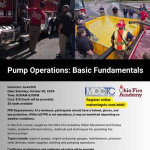 Pump Operations: Basic Fundamentals , 7300 N Palmyra Rd, Canfield, OH ...