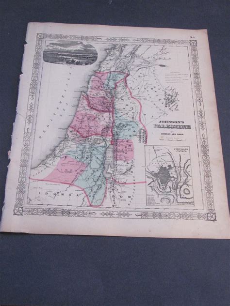 1862 Palestine Johnson's and Ward Map | #(193) ***-****