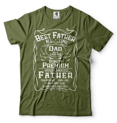 Mens Best Father T-shirt No 1 Dad Tee Shirt Funny Fathers Day Gifts ...