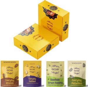 Khari Foods Premium Dry Fruits Gift Box Pack 4 Almonds, Cashews ...