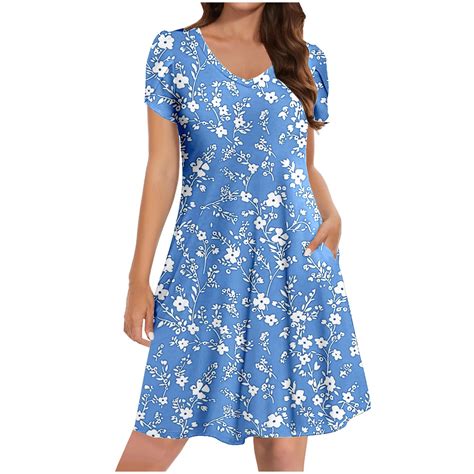 Floral Dress for Women Summer Casual Short Sleeve Button Front V Neck A ...