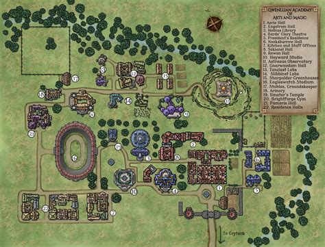 Gwenllian Academy of Arts and Magic Campus Map in The Ring of Fire and ...
