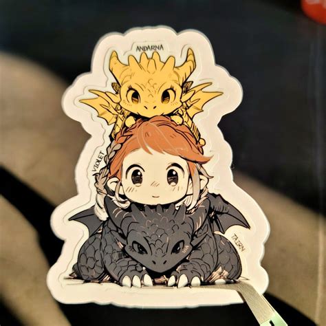 Fourth Wing Sticker: Tairn, Andarna, Violet - Chibi Dragon Art - Etsy ...