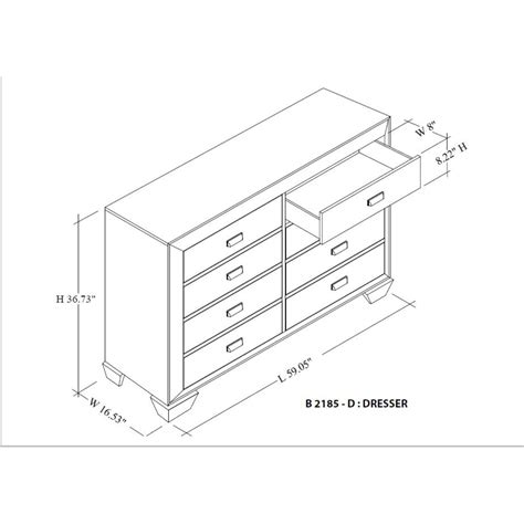 Buy K&B Furniture Brown Wood Bedroom Dresser with Optional Mirror ...