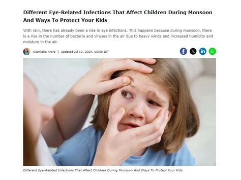 Different eye related infections that affect children during monsoons ...
