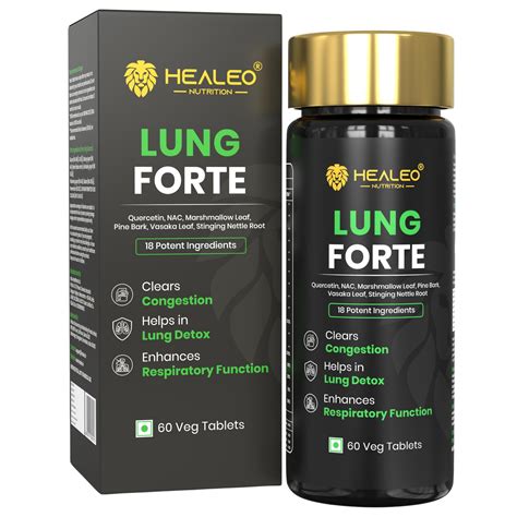 Buy Healeo Lung Forte, 18-in-1 Lung Detox with Quercetin, NAC, Stinging ...