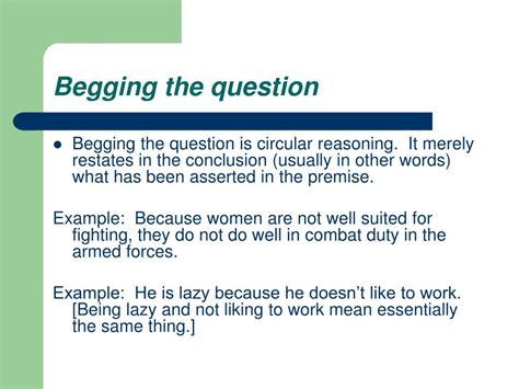 Begging the Question Examples 的图像结果