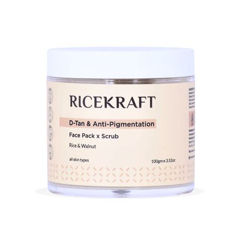 Ricekraft D-Tan Face Pack and Scrub for tan removal