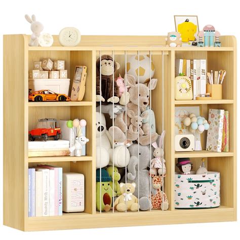 ONBRILL Book Shelf for Kid Room with 8 Storage Cubbies, Toddler Stuffed ...