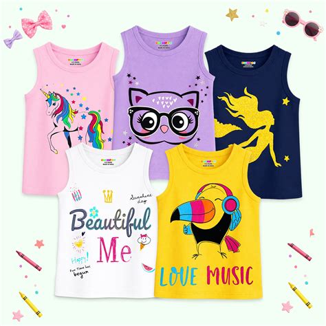 Kuchipoo Girls Sleeveless T-Shirts