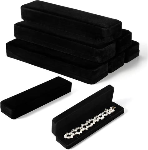 Amazon.com: Fasmov 8 Pieces Long Velvet Jewelry Chain Necklace Gift Box ...