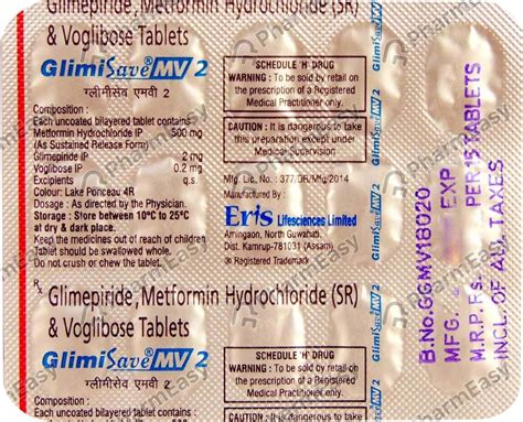 Glimisave Mv 2.2 F Strip Of 15 Tablets: Uses, Side Effects, Price ...