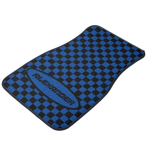 Checkered Black and Blue Car Floor Mat | Zazzle | Car floor mats, Blue ...