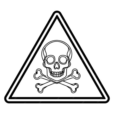 Premium Vector | Danger triangle sign with skull and crossbones hazard ...