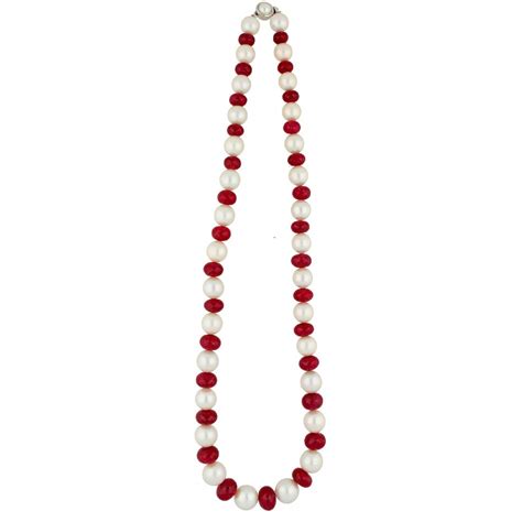 Sri Jagdamba Pearls Dealer Exclusive Ruby Pearl Necklace : Amazon.in ...