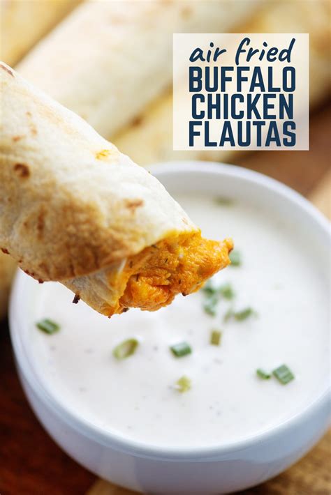 Crispy Air Fried Buffalo Chicken Flautas | Airfried.com