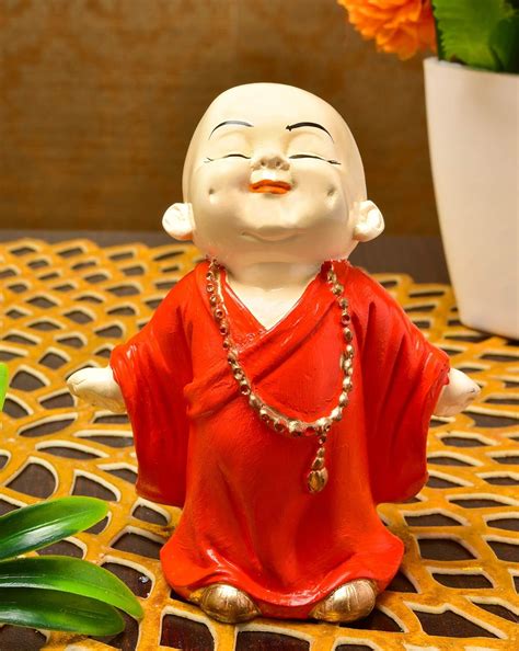 Buy Karigaari India Handcrafted Tiny Resin Buddha Happy Smiling Posture ...