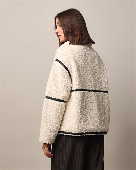 Off-White Loose Fit Teddy Jacket