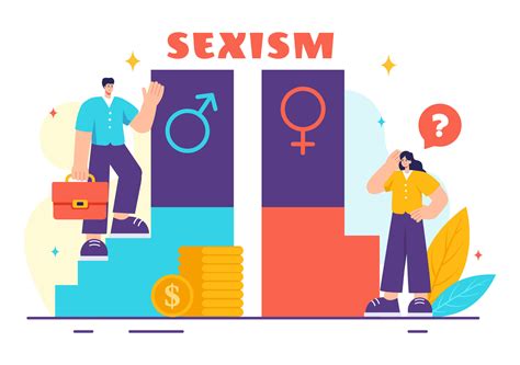 Sexism Illustration Showing Gender Inequality Between Men and Women in ...
