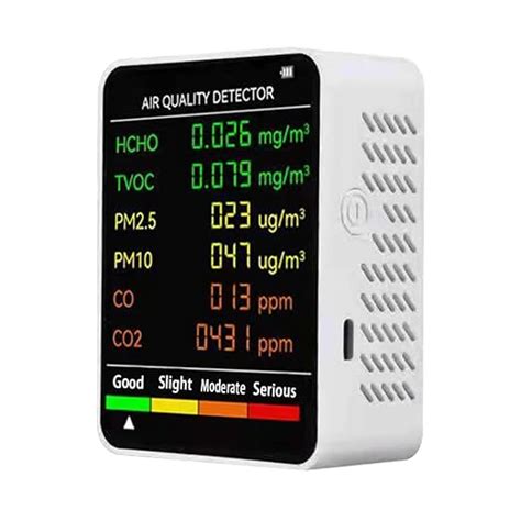 Air Quality Monitor Indoor, 6 in 1 Air Quality Tester, Air Quality ...