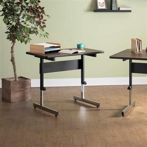 SD STUDIO DESIGNS Height Adjustable Office Desk with Utility Table and ...