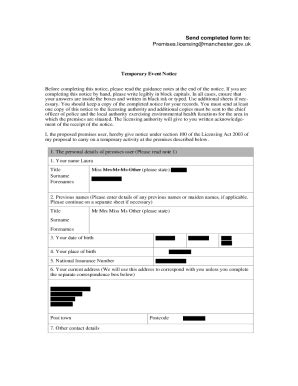 Fillable Online Send completed form to: Premises.licensingmanchester ...