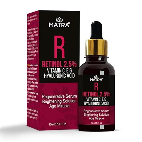 Matra Retinol Serum 2.5%, Vitamin C, E & Hyaluronic Acid Face Serum ...