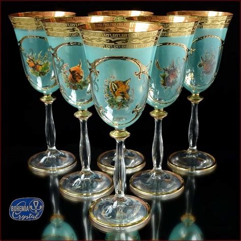 Бокалы для вина Bohemia Crystal Царская Охота Зеленая купить в интернет ...