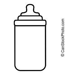 Baby bottle icon over blue circle and white background. vector ...