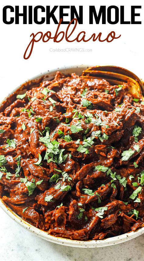 O Mole Poblano Mole Poblano Traditional Mexican Food With Chicken In