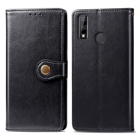 Cell Phone Case for Huawei Y8S Retro Solid Color Leather Buckle Phone ...