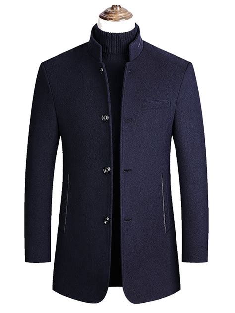 Men's Winter Coat Wool Coat Overcoat Blazer Short Coat Office Work Fall ...