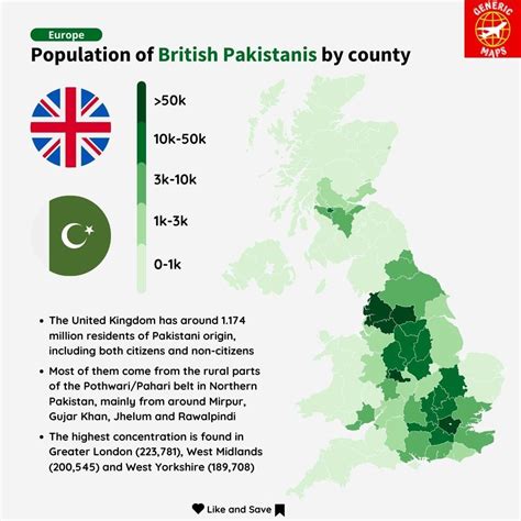 Pakistanis in the UK - Population of British Pakistanis by county : r/MapPorn