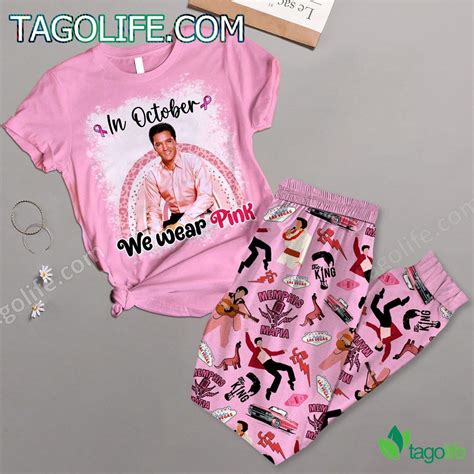 Elvis Presley In October We Wear Pink Pajamas Set - Tagolife