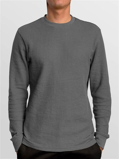 Men's Waffle Thermal Sweatshirts | Casual long sleeve shirts, Grey ...